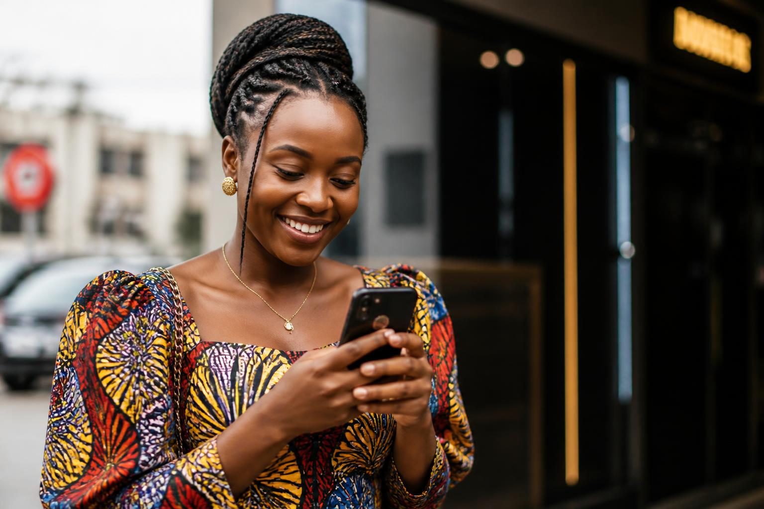 Cliente ZbossPay heureuse de recevoir un paiement mobile
